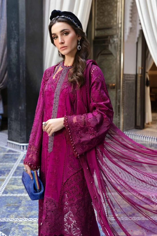 MARIA B Luxury Unstitched Lawn Collection 2025 | D-2502-B - Image 4