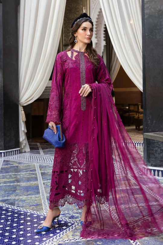 MARIA B Luxury Unstitched Lawn Collection 2025 | D-2502-B - Image 3