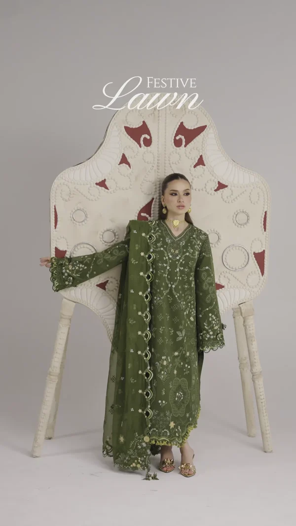 QALAMKAR Festive Lawn Collection 26' - QFL-09 VESTA - Image 5