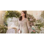 Maria B 3 Piece Unstitched Embroidered Chiffon 26′ -  MPC-26-107-Ivory Beige - Image 3