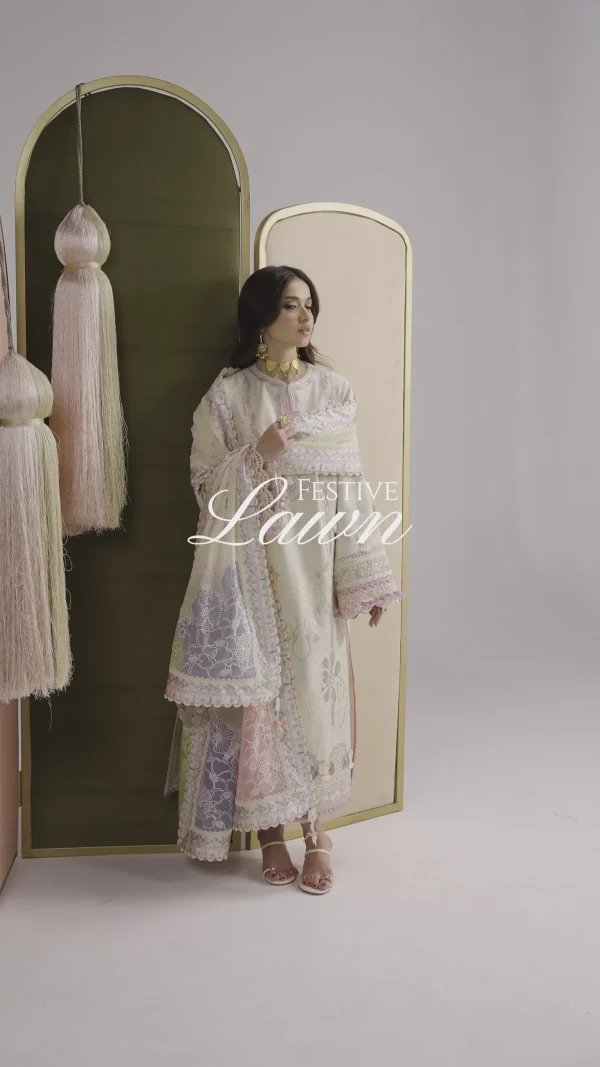 QALAMKAR Festive Lawn Collection 26' - QFL-01 ELMA - Image 5