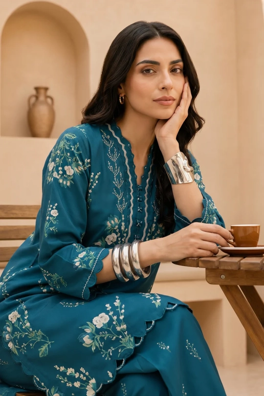 Neutral Edition – SAHAR Co-Ord - Emerald Sonata - Image 15