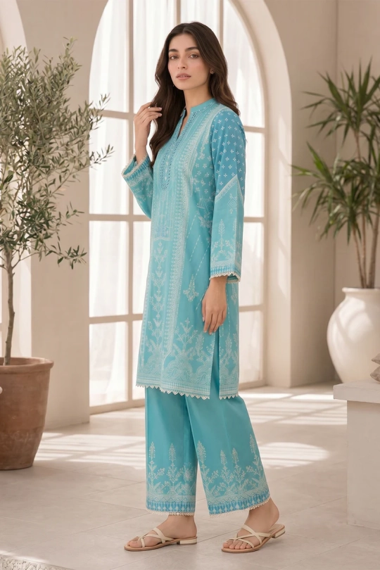 Neutral Edition – SAHAR – Co-Ord – Aqua Lattice - Image 9
