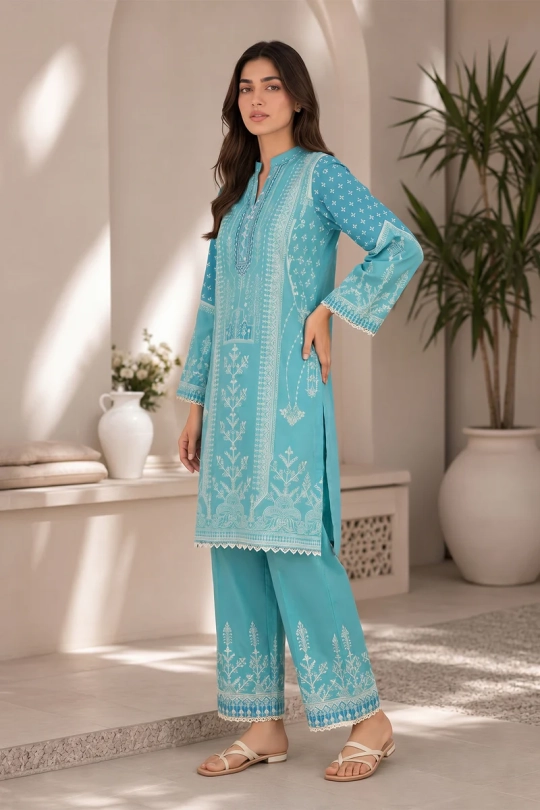 Neutral Edition – SAHAR – Co-Ord – Aqua Lattice - Image 8
