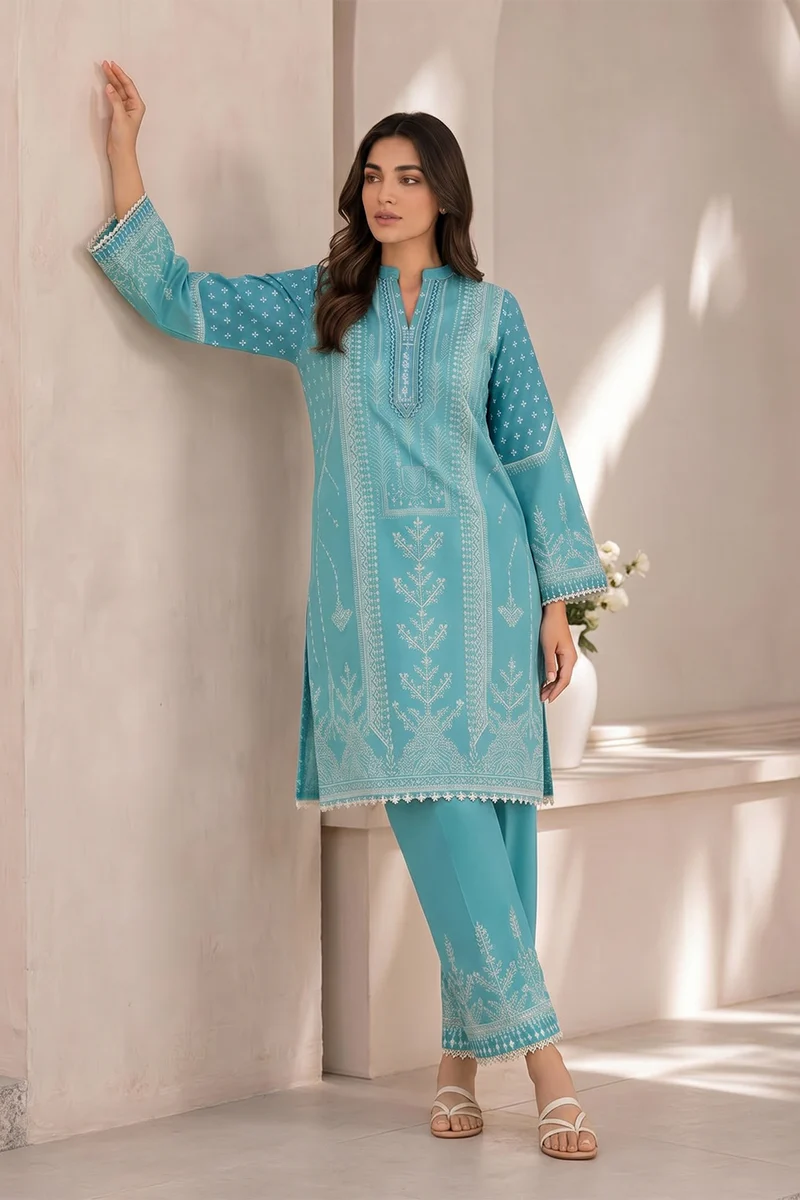 06_2934f3f5-726f-4004-97c9-52455a44bd12 Neutral Edition – SAHAR – Co-Ord – Aqua Lattice - Image 1