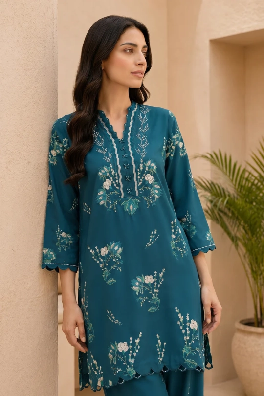 Neutral Edition – SAHAR Co-Ord - Emerald Sonata - Image 6