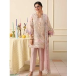 Mushq Hemline Soleil Prints Unstitched - Berry Creme
