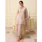 Mushq Hemline Soleil Prints Unstitched - Berry Creme - Image 3