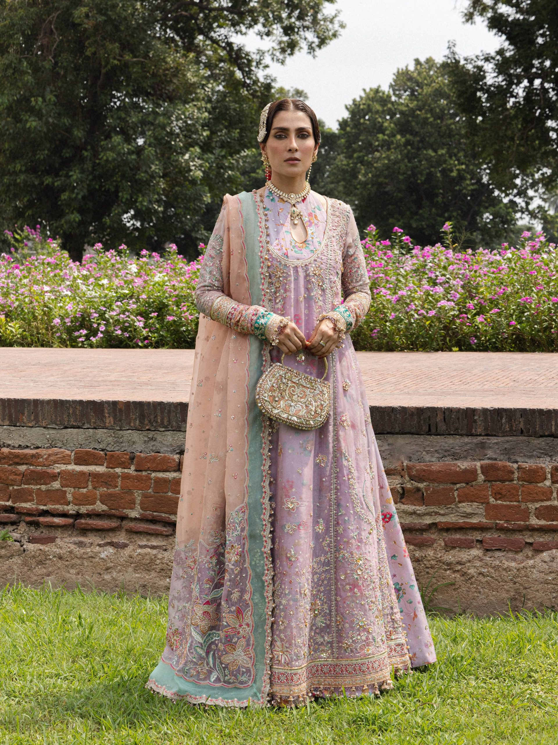 D4. Hussain Reher Festive 26' - Unstitched - Gulrang - Image 1