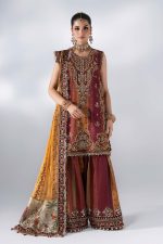 Maria B Mboridered Festive 26' - D 04 - Maroon Crimson