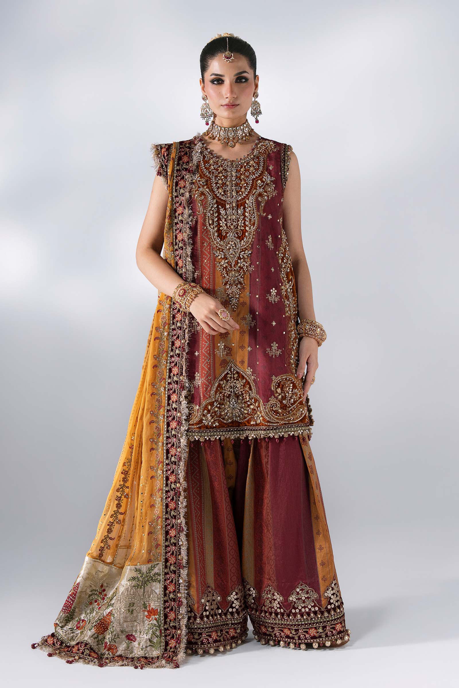 D48 Maria B Mboridered Festive 26' - D 04 - Maroon Crimson - Image 1