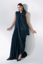 Maria B Mboridered Festive 26' - D 06 - Peacock Blue - Image 7