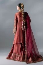 Maria B Mboridered Festive 26' - D 08 - Salmon Pink - Image 3