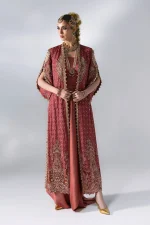 Maria B Mboridered Festive 26' - D 08 - Salmon Pink - Image 8