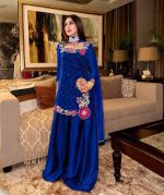 Short Shirt With Sharara Embroidered Suit
